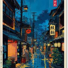 Japanese Tokyo Tea House Wall Art Poster - 12x16in Unframed Canvas Print for Bedroom Decor