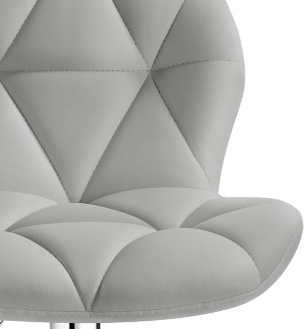 Yaheetech Grey Bar Stools Set of 2, PU Leather Bar Chairs with Backrest, Height Adjustable Swivel Island Stools for Bar, Kitchen Counter, Light Grey - Image 9